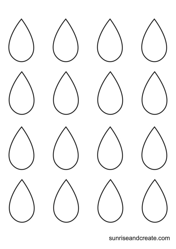 Free printable raindrop templates