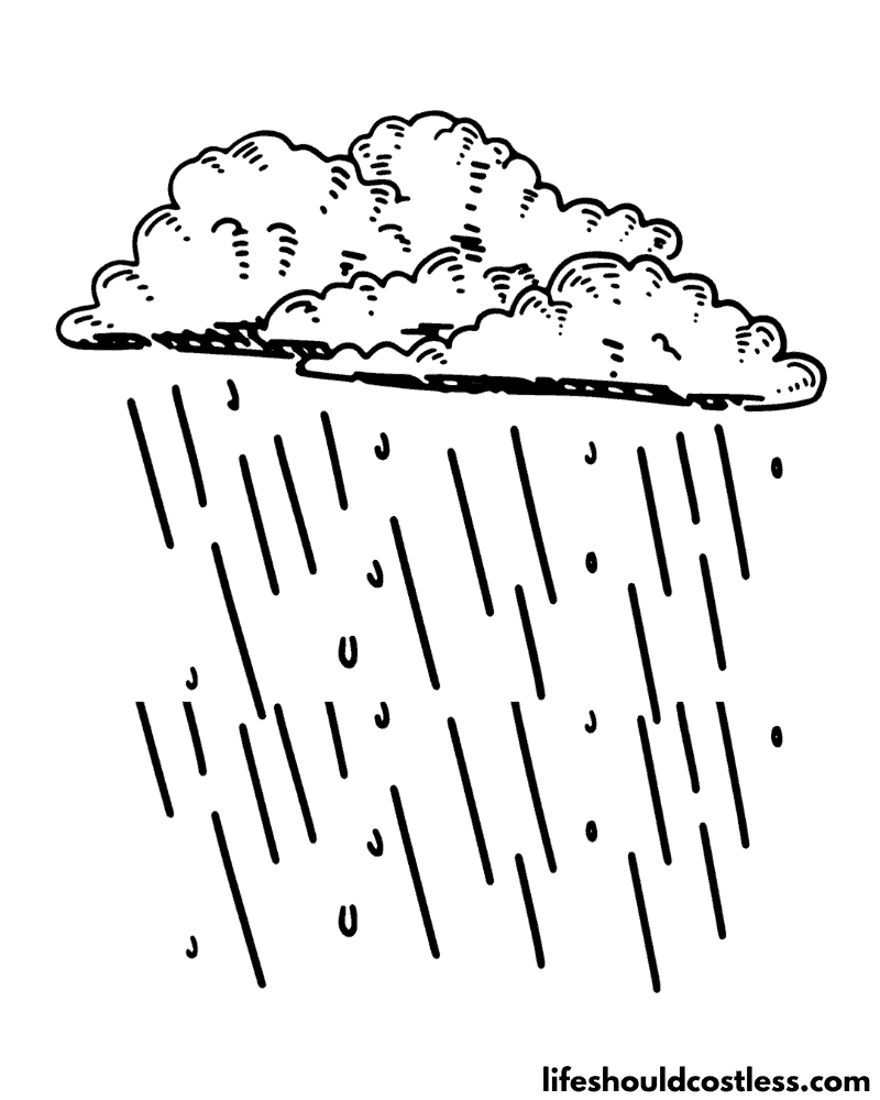 Rain coloring pages free printable pdf templates