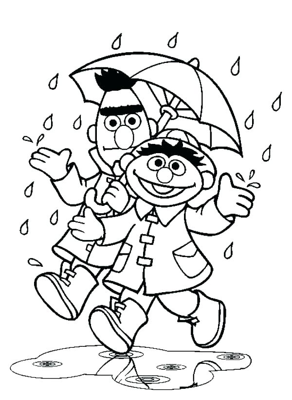 Rain coloring pages