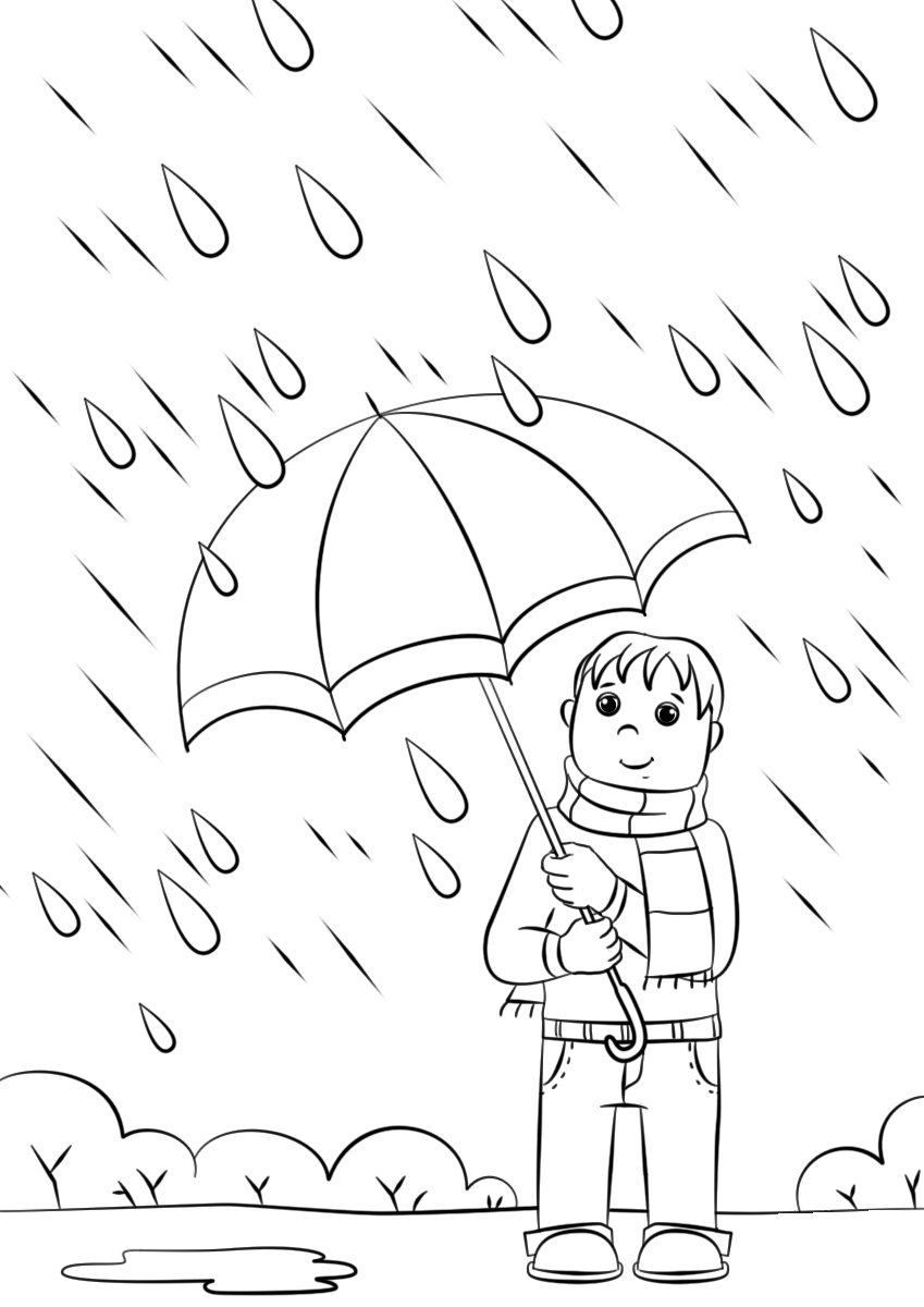 Rain coloring pages