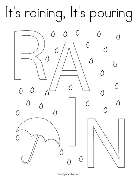 Its raining its pouring coloring page