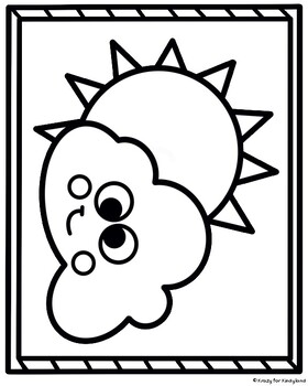 Weather coloring pages booklet sun storm rain wind partly cloudy rainbow