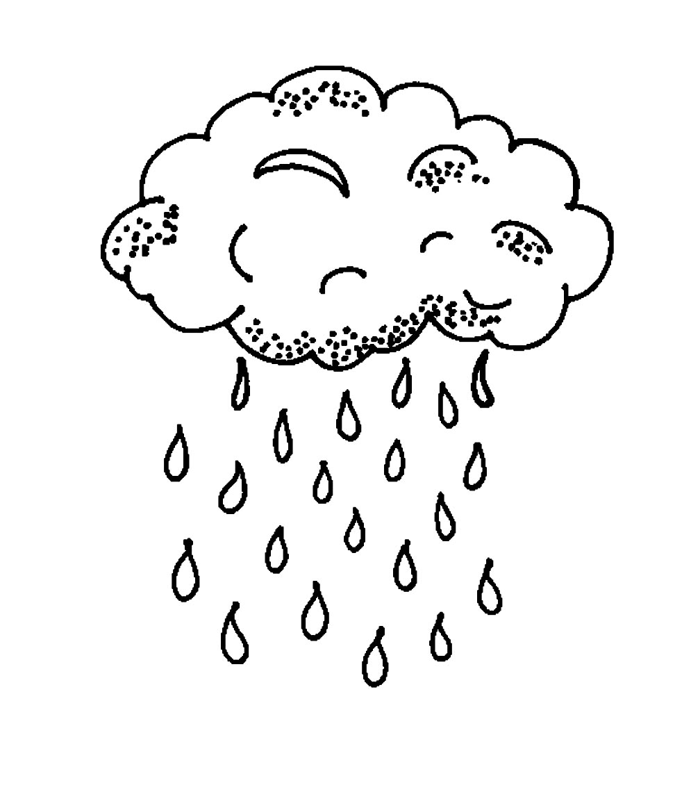 Cloud with rain coloring page lessons worksheets and activities