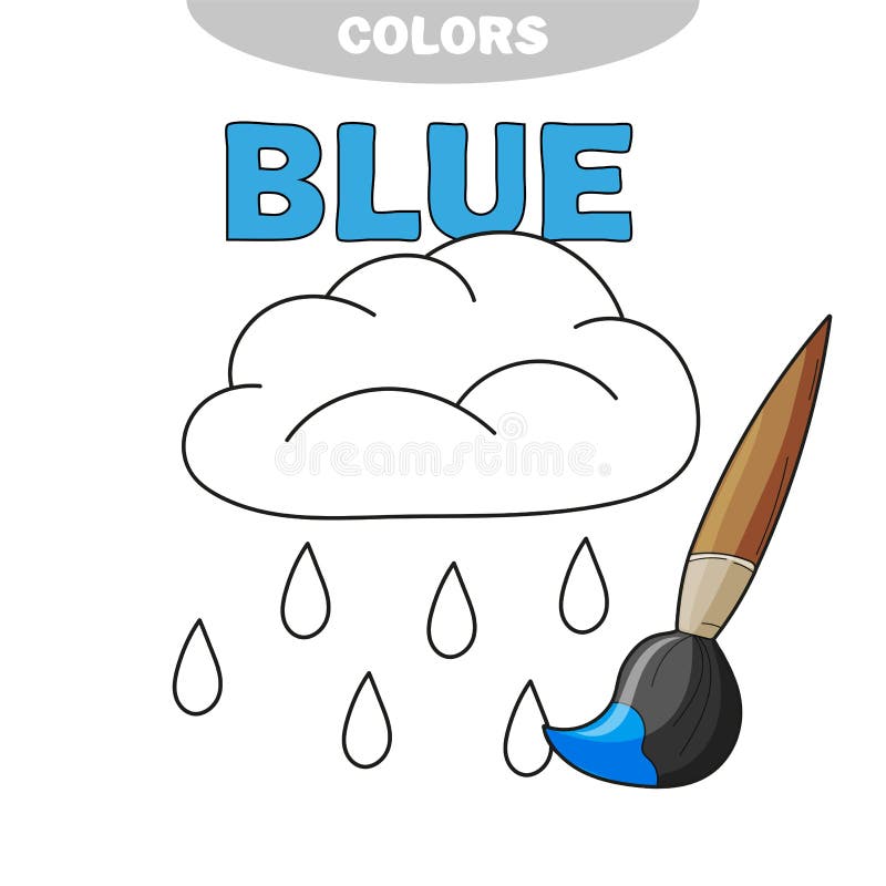 Funny rain weather to be colored coloring book for preschool kids stock vector