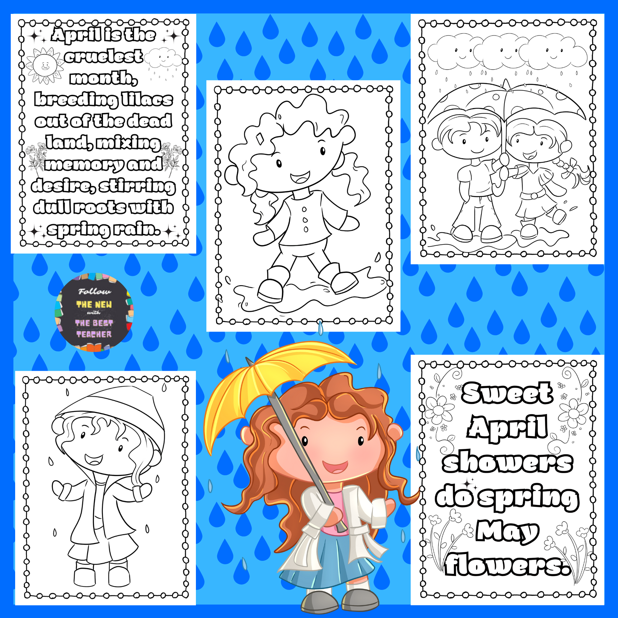 April showers coloring pages spring showers coloring sheets with quotes made by teachers