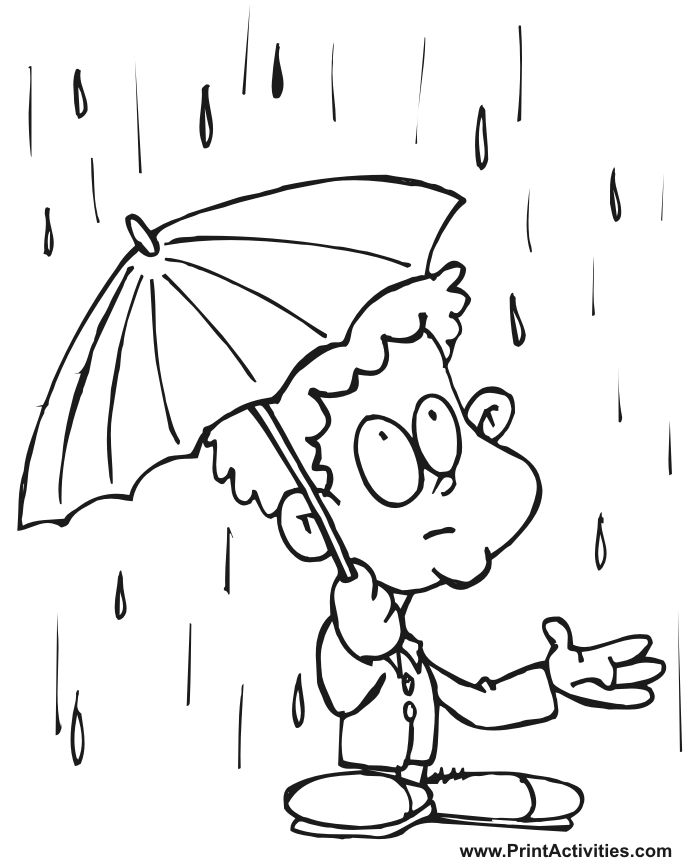 Raining coloring sheet