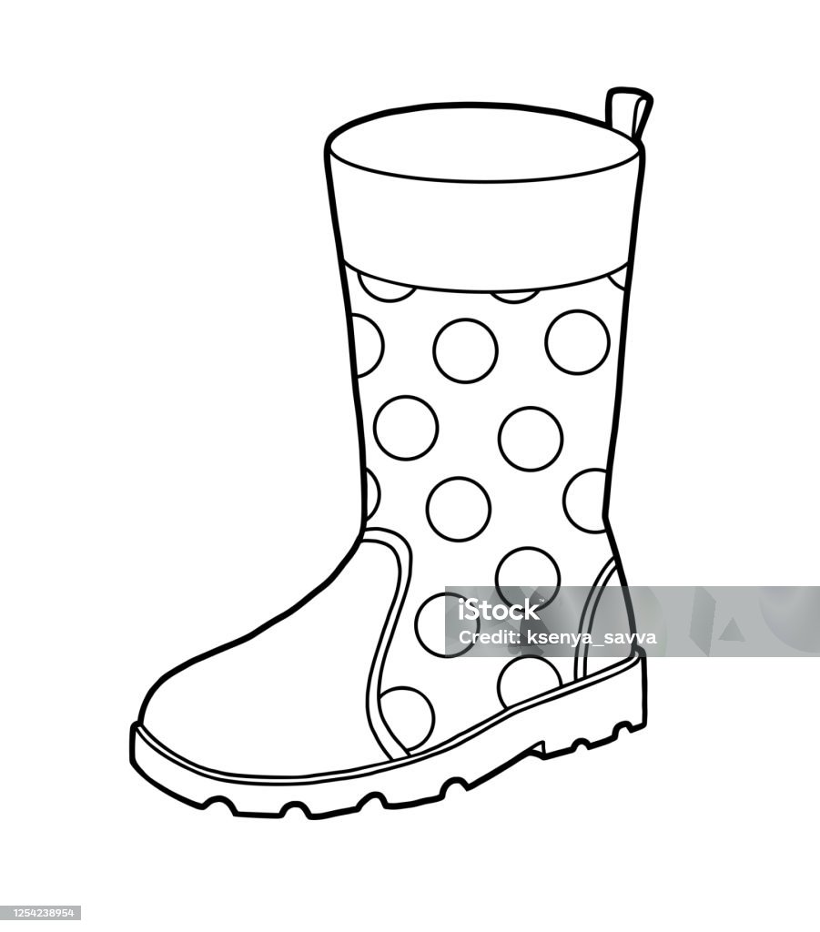 Coloring book for children rubber boots stock illustration
