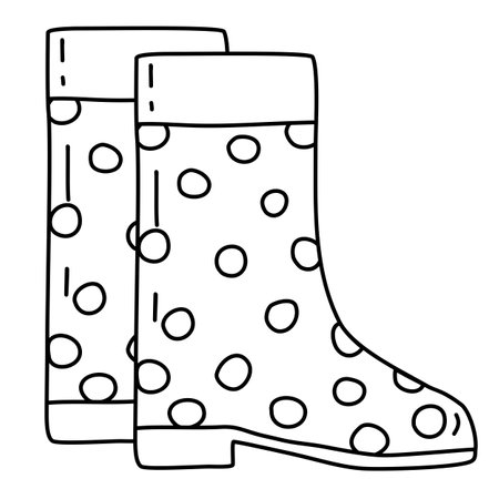 Rain boots drawing black white stock illustrations cliparts and royalty free rain boots drawing black white vectors