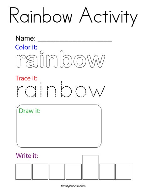 Rainbow activity coloring page