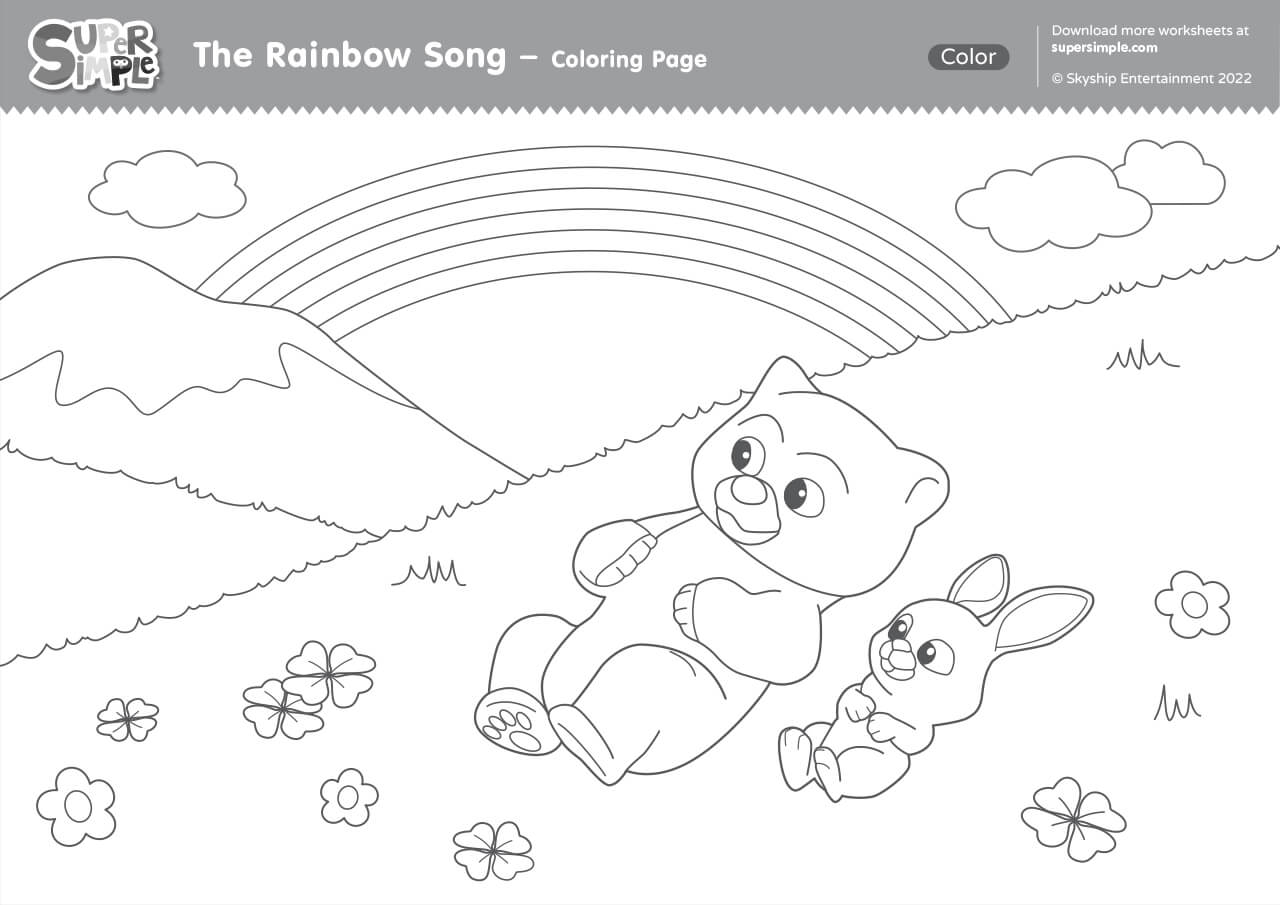 The rainbow song coloring page