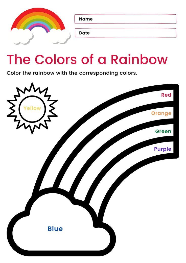 The colors of a rainbow worksheet worksheet template rainbow primary and secondary colors