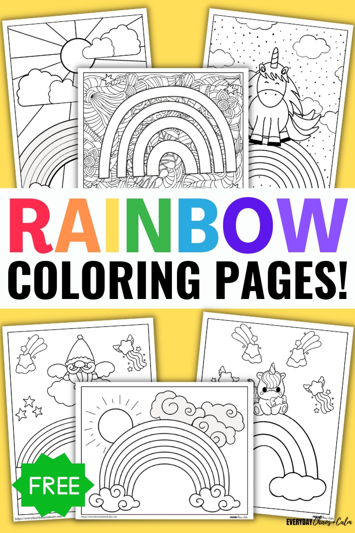 Free printable rainbow coloring pages