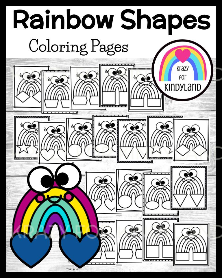 Rainbow shape coloring pages booklet saint patricks day spring activity