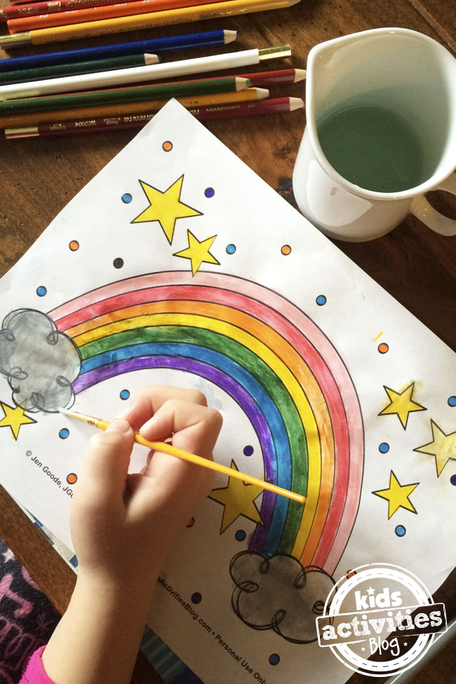 Printable rainbow coloring sheet perfect for spring