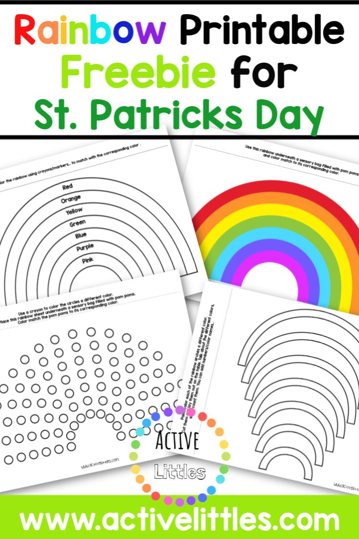 Rainbow printable free worksheet for kids