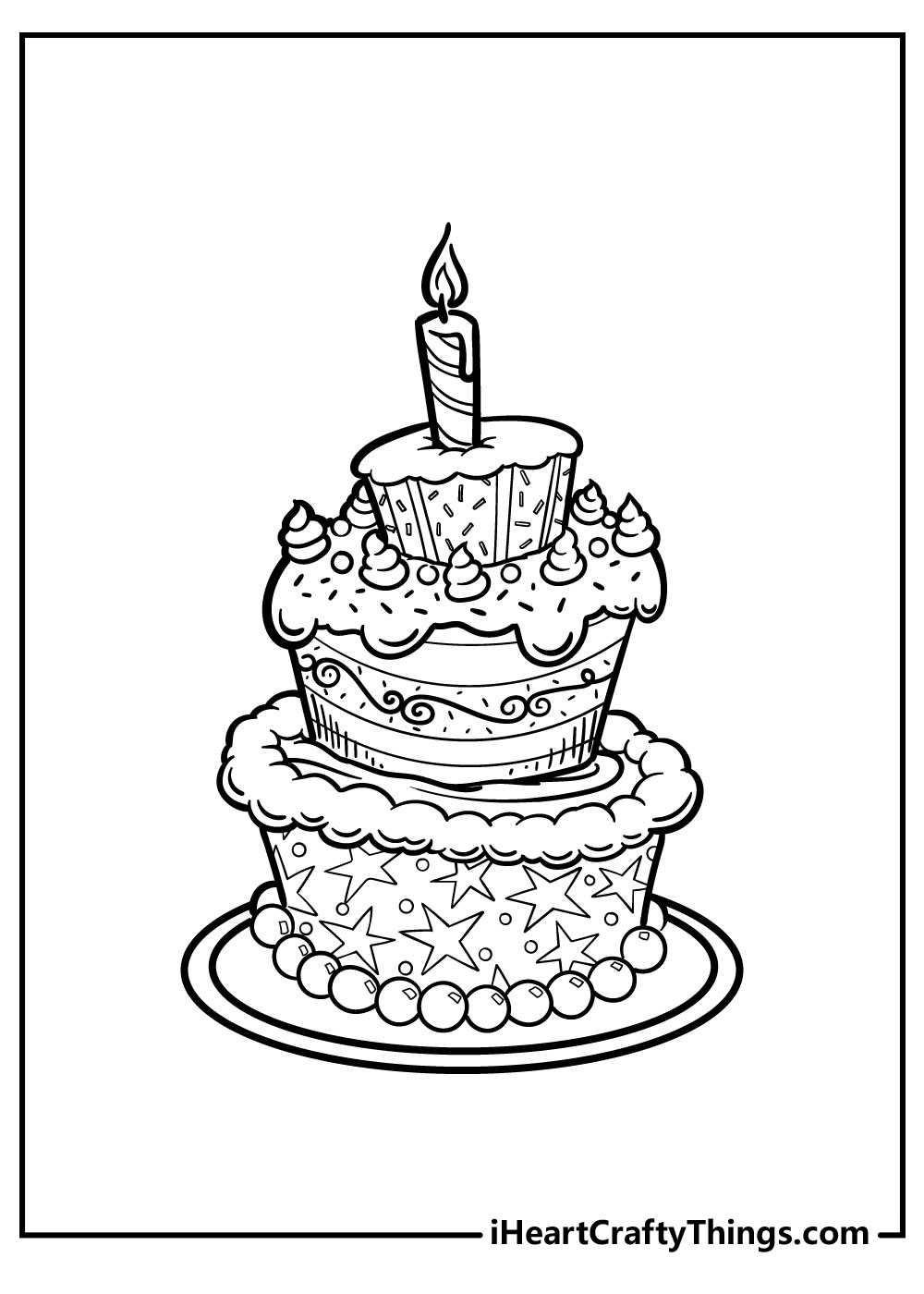 Cake coloring pages free printables