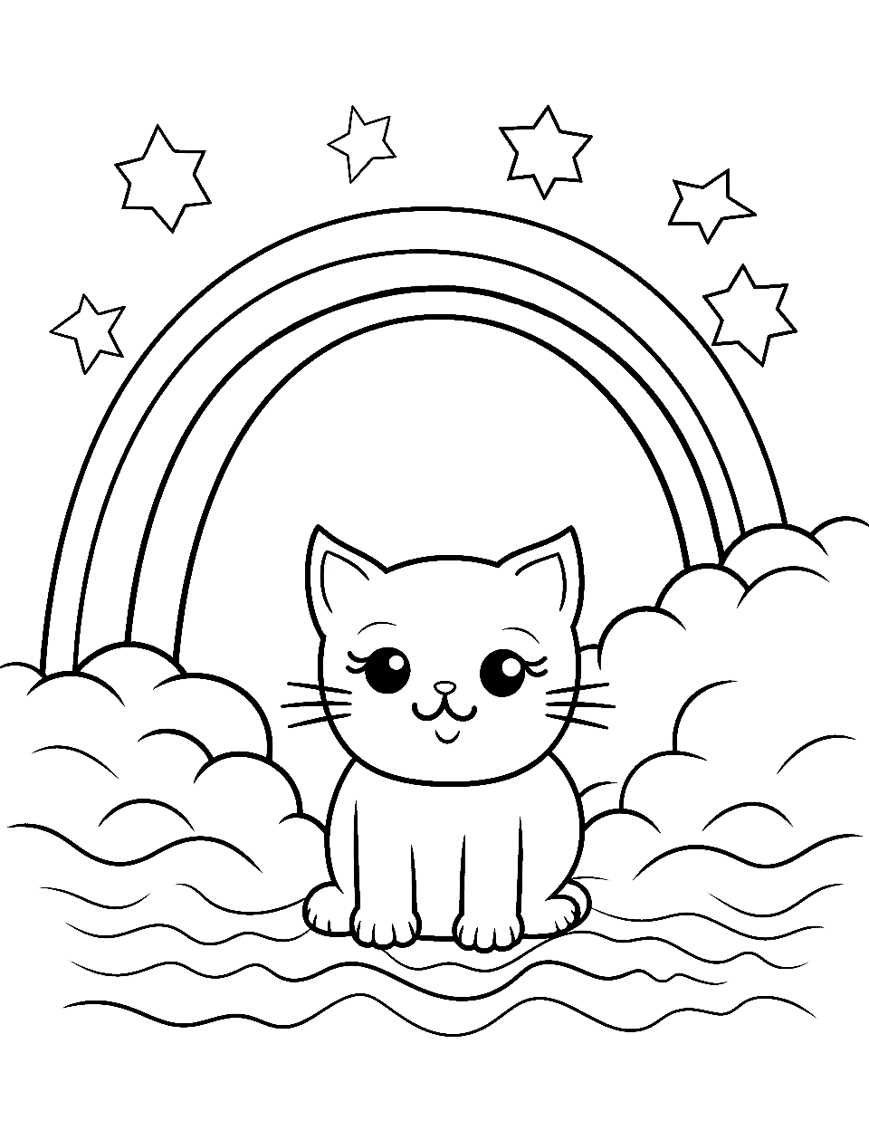 Rainbow coloring pages free printable sheets