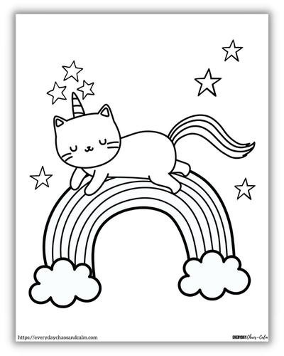 Kittycorn coloring pages printable for free download