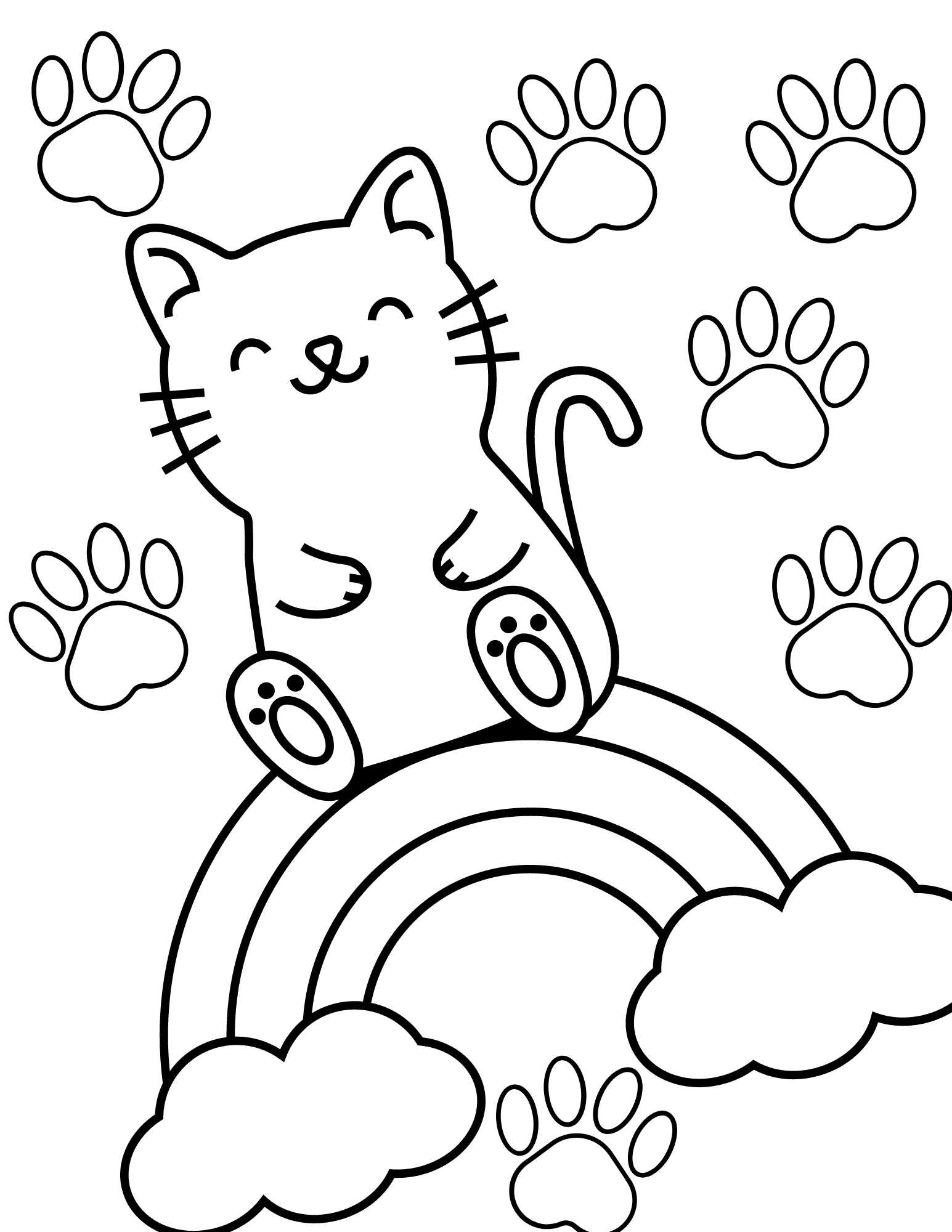 Free printable cat coloring pages for kids and adults