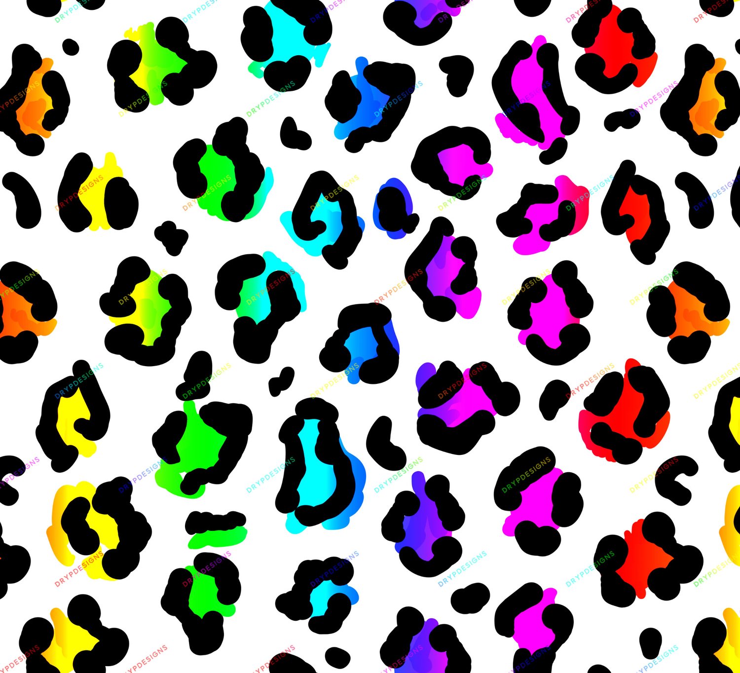 Rainbow Cheetah Fabric, Wallpaper and Home Decor