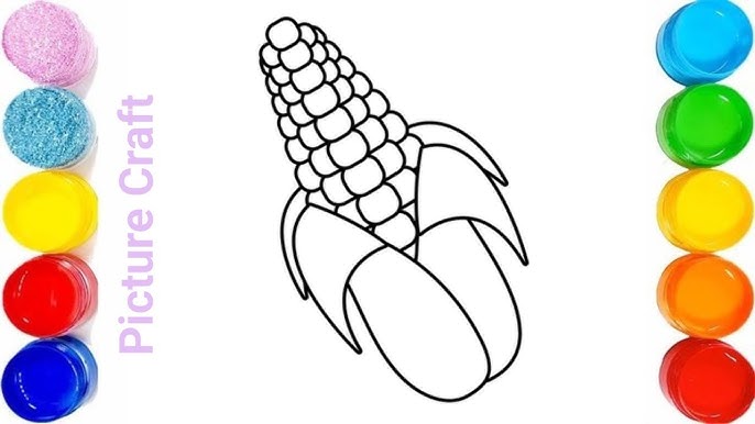 Lets color corn ð coloring pages for preschool kids and toddlers