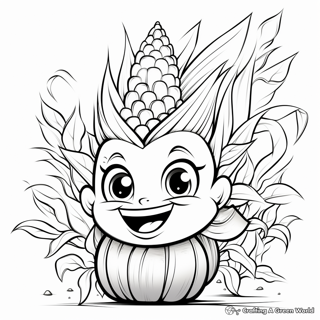 Rainbow corn coloring pages