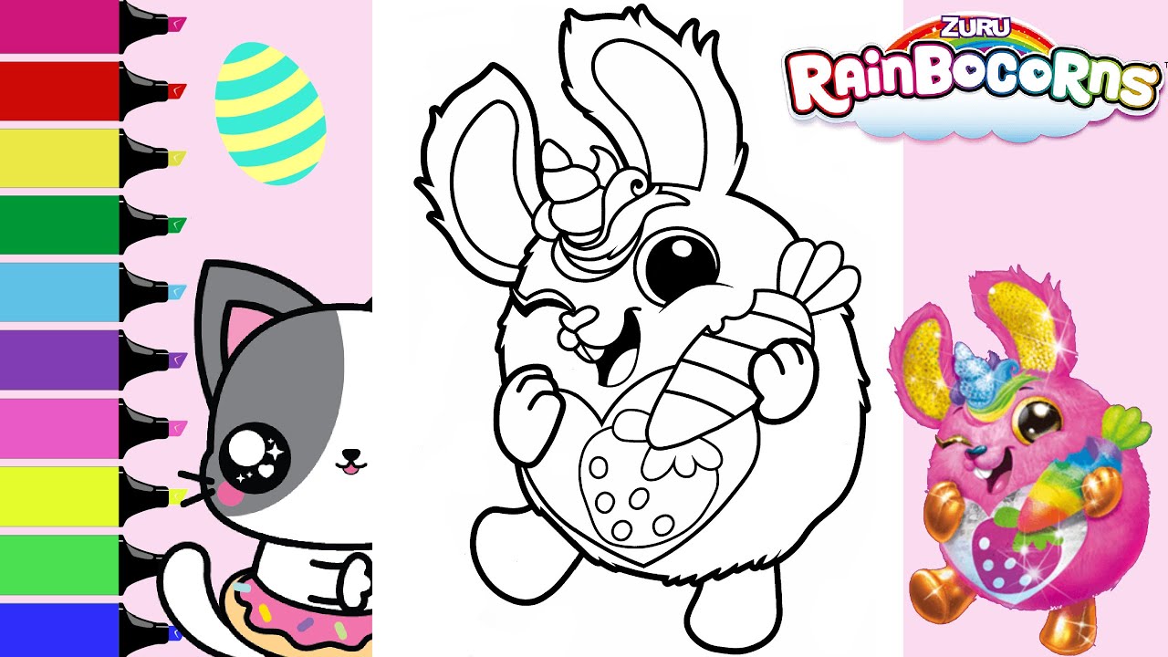 Coloring rainbocorns pets cute bunnycorn hopcorn coloring book page sprinkled donuts jr