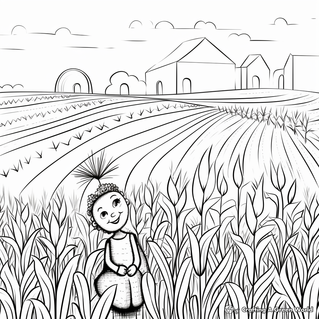 Rainbow corn coloring pages