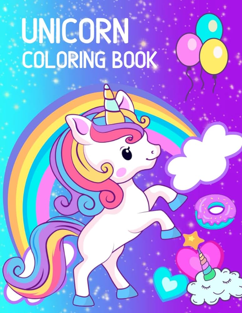 Unicorn coloring book cute coloring pages for kids ages