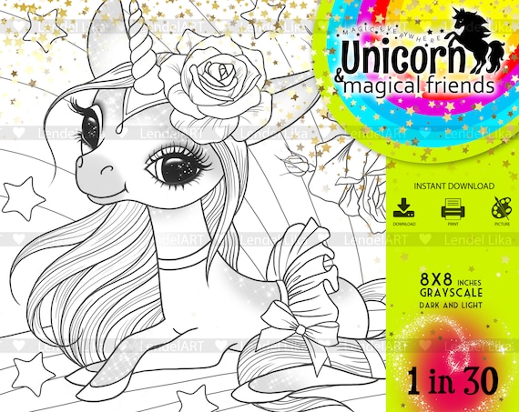 Unicorn rainbow cute unicorn baby unicorn coloring page for kids printable coloring sheets girls birthday favour digital download