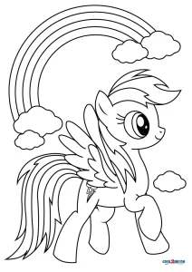 Free printable rainbow dash coloring pages for kids