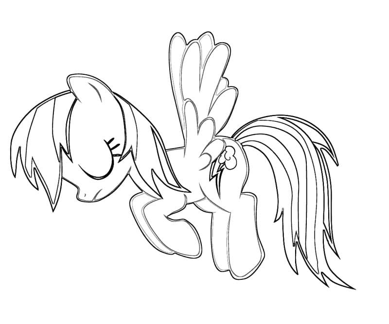 Sad rainbow dash my little pony coloring page