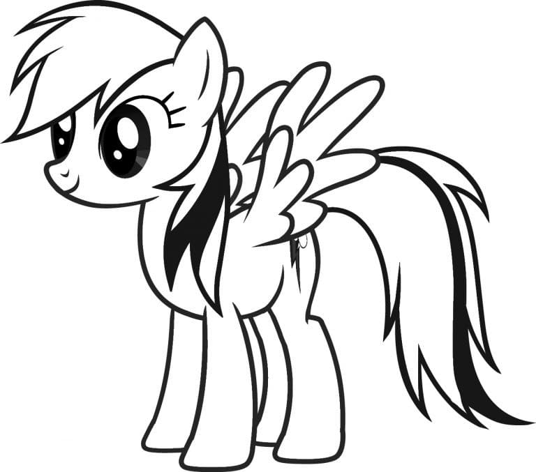 Cute rainbow dash my little pony coloring page