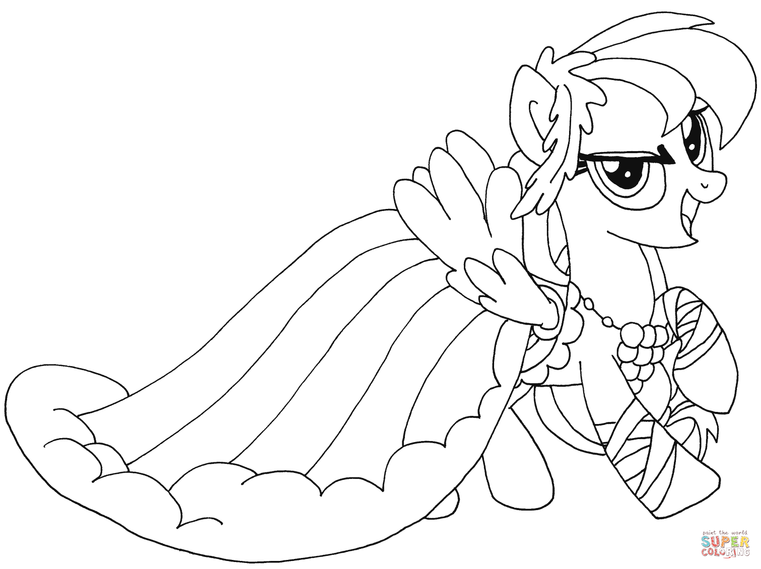 My little pony rainbow dash coloring page free printable coloring pages
