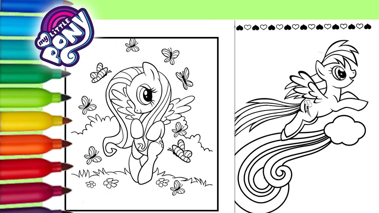 Fluttershy rainbow dash coloring pages