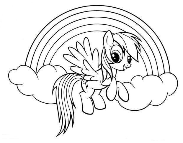Rainbow dash from my little pony coloring page