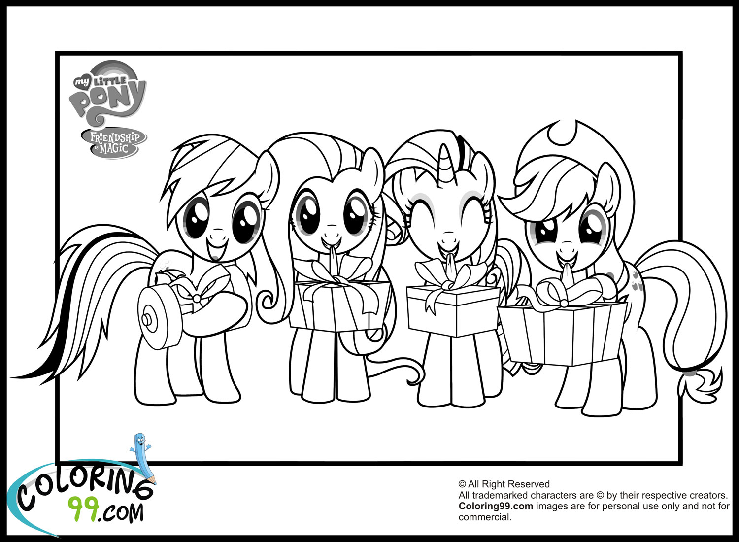 My little pony coloring pages team colors