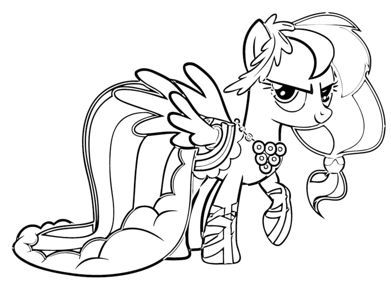 My little pony rainbow dash flying coloring page