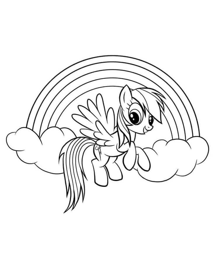 The beautiful rainbow dash coloring pages pdf