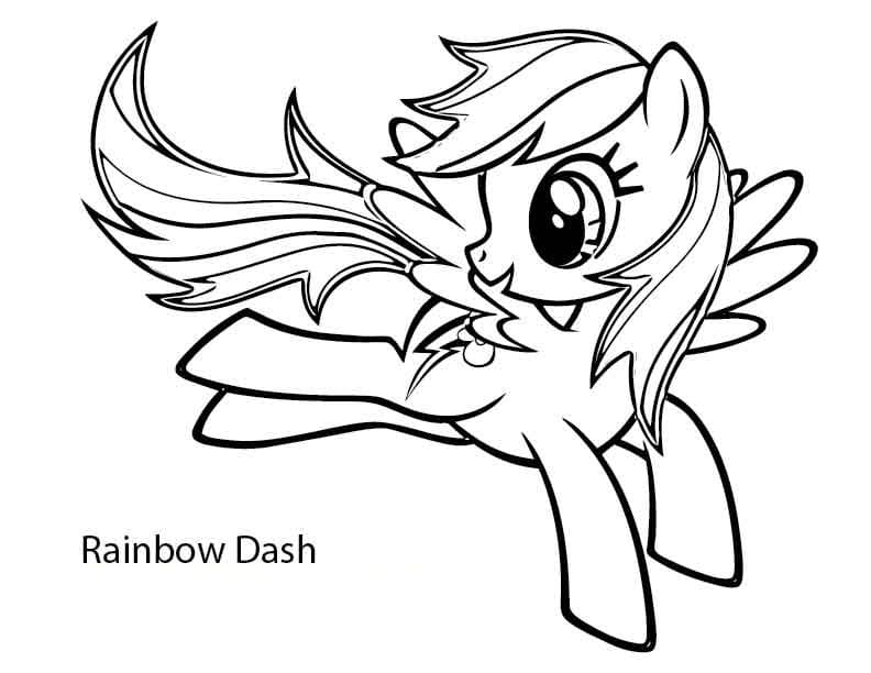 Free printable rainbow dash my little pony coloring page