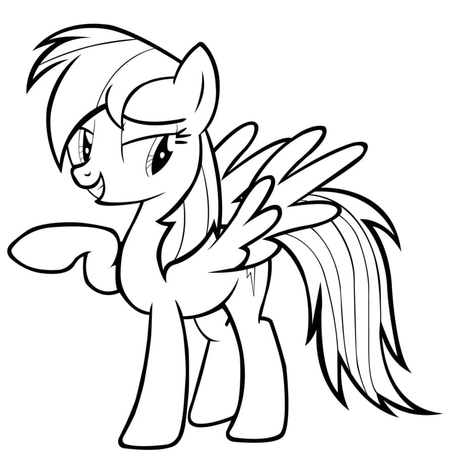 Cool rainbow dash my little pony coloring page
