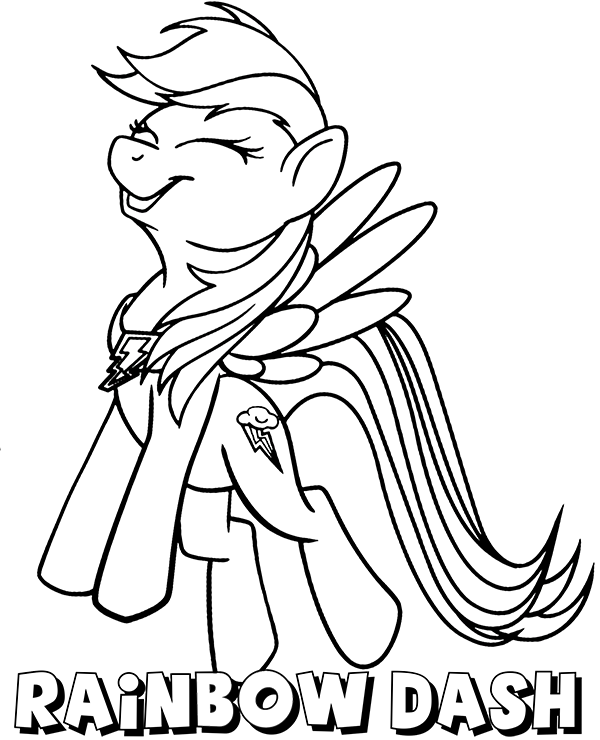 Rainbow dash coloring page my little pony