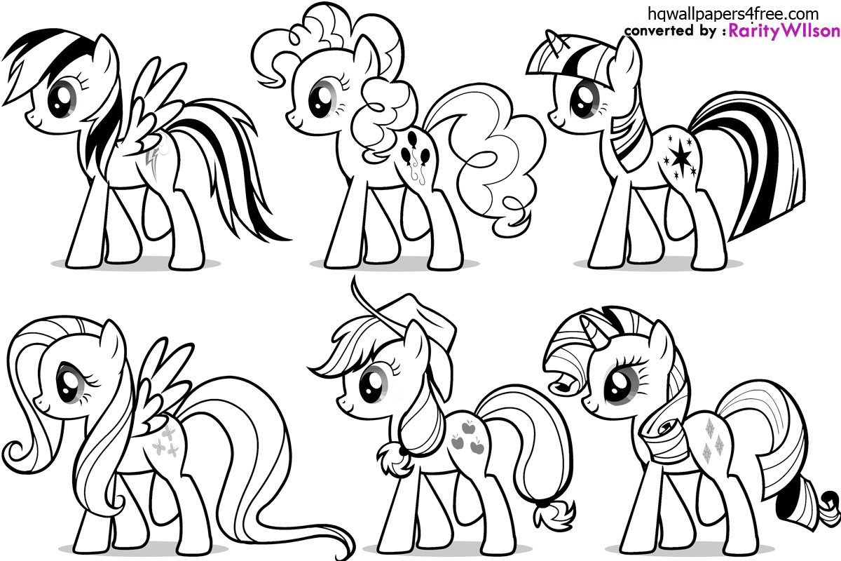 My little pony coloring pages team colors