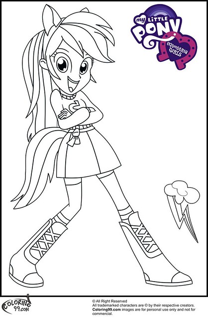 My little pony coloring pages rainbow dash human free imagâ