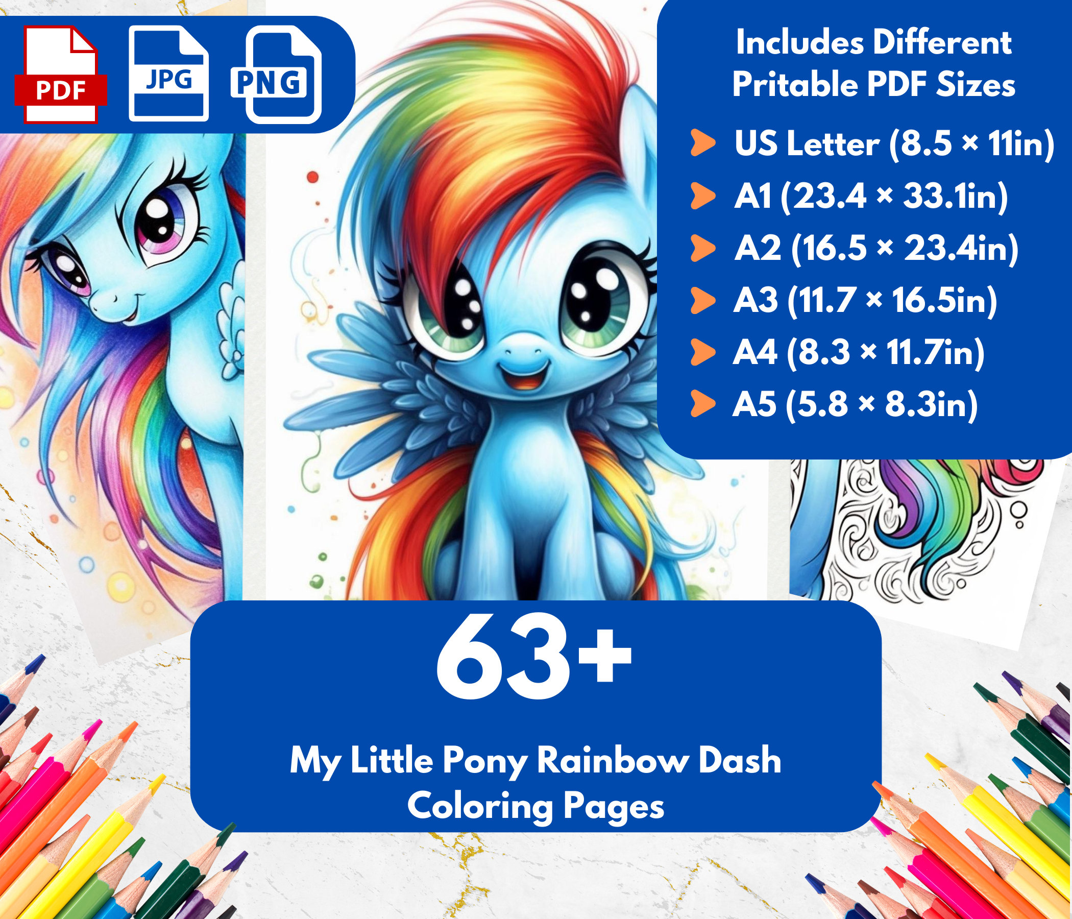 My little pony rainbow dash coloring pages cartoon high quality printable pdf in us letter a a a a a a sizes png jpg