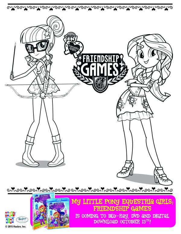 Printable my little pony equestria girls coloring sheet