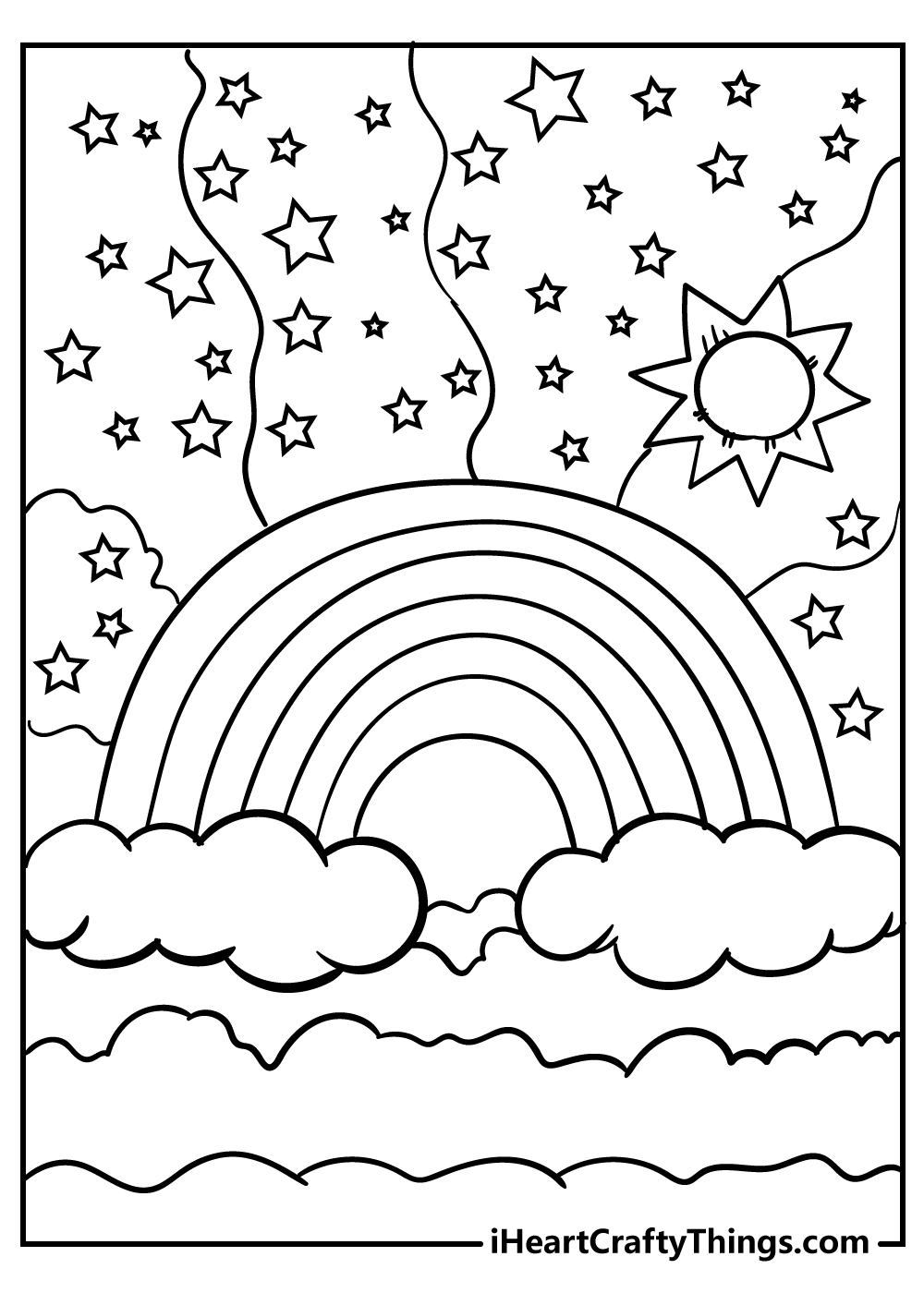 Rainbow coloring pages free printables