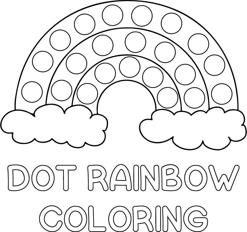 Dot rainbow printable coloring pages dot markers art dot marker printables dots sheets