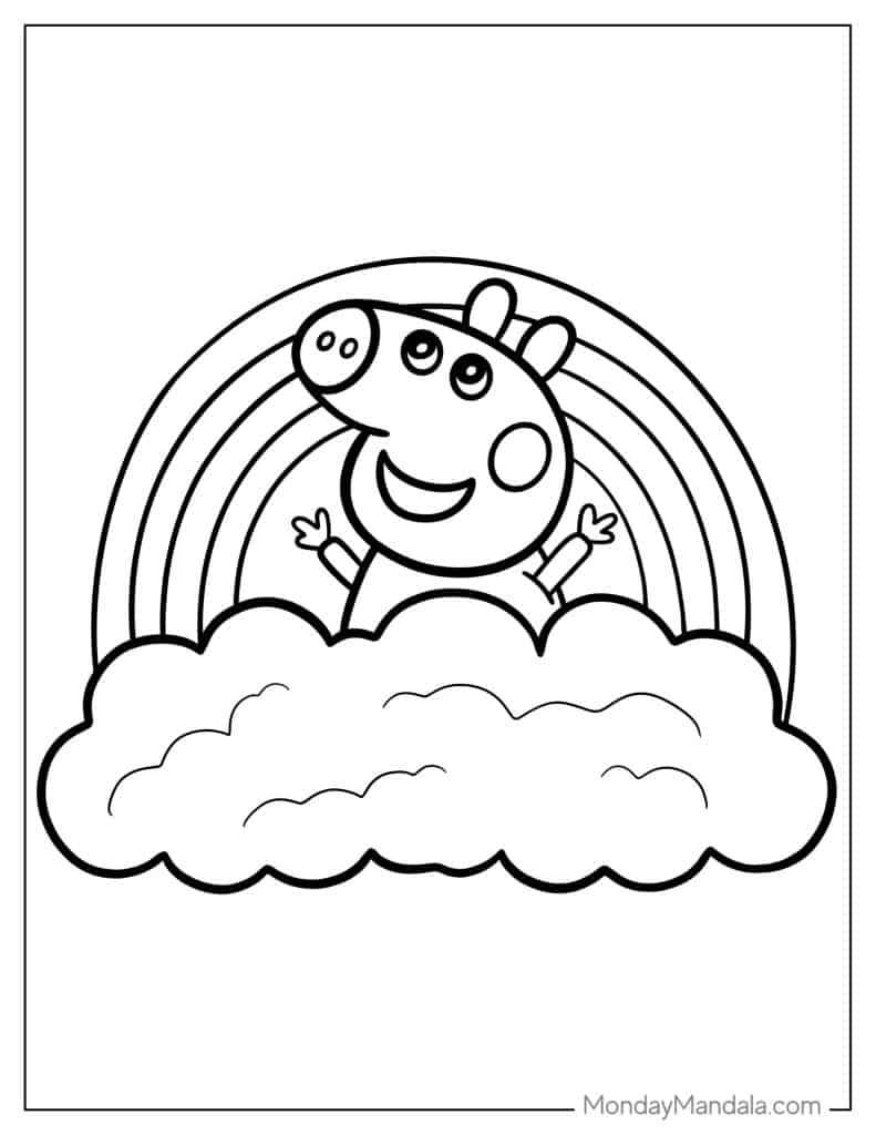 Rainbow coloring pages free pdf printables