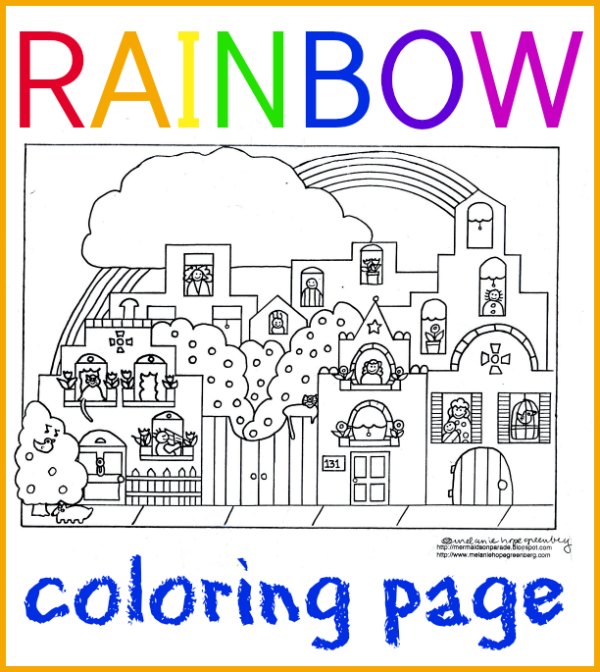 Rainbow coloring page